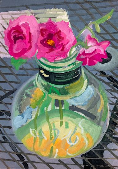 pink flowers in vase